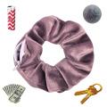 UNIQ scrunchie Velvet Hair Tie Scrunchies for Girls & Women, THE ORIGINAL HIDDEN POCKET SCRUNCHIE with Zipper Pocket Storage, Ac